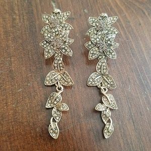 Gold rhinestone earrings